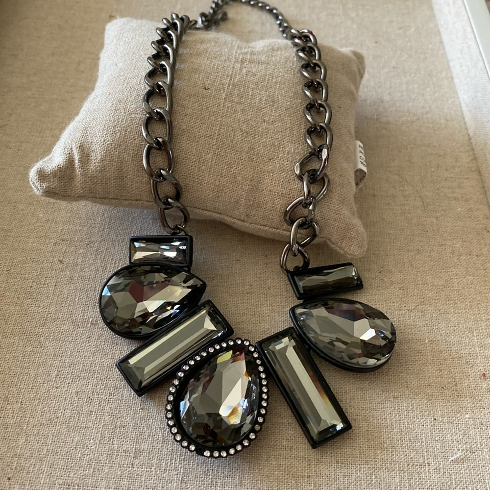 Black and Silver Necklace with Bling!